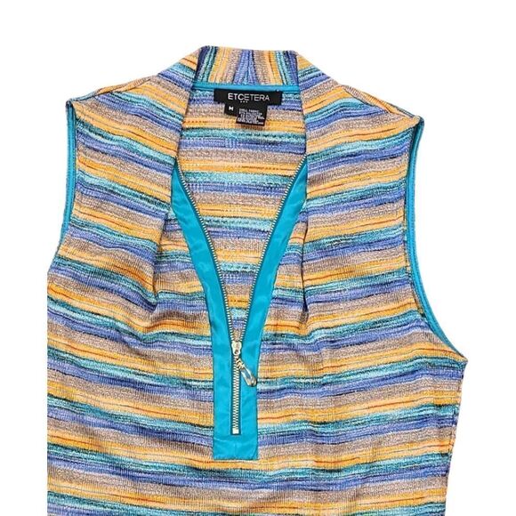 Vintage Etcetera Satin Zipper Front Detail, Rainbow & Metallic Pattern | M - Picture 7 of 8